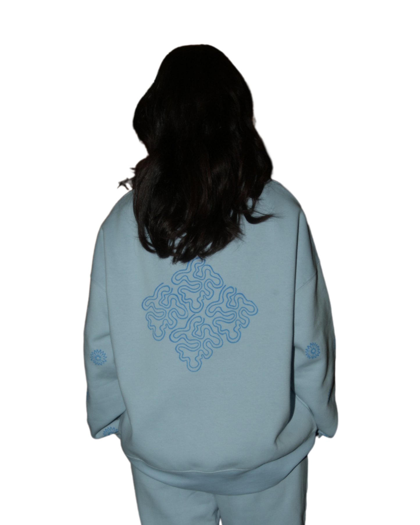 Baby Blue Block Printed Sweatshirt