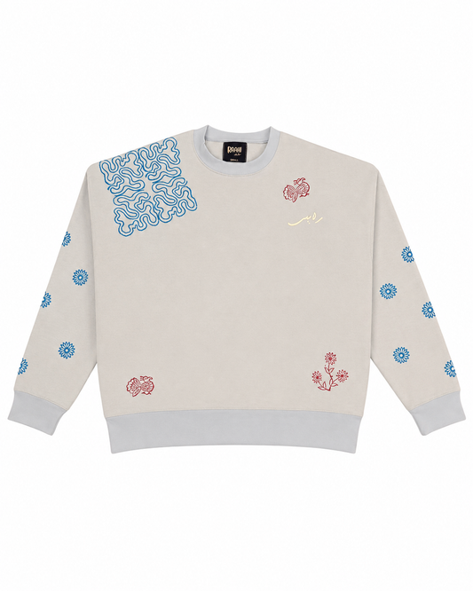 Baby Blue Block Printed Sweatshirt