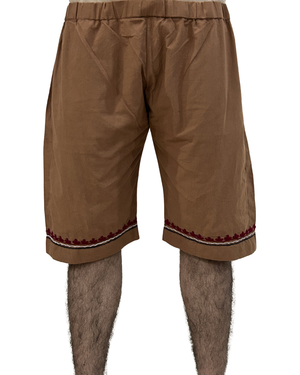 Brown Hand Embroidered Shorts